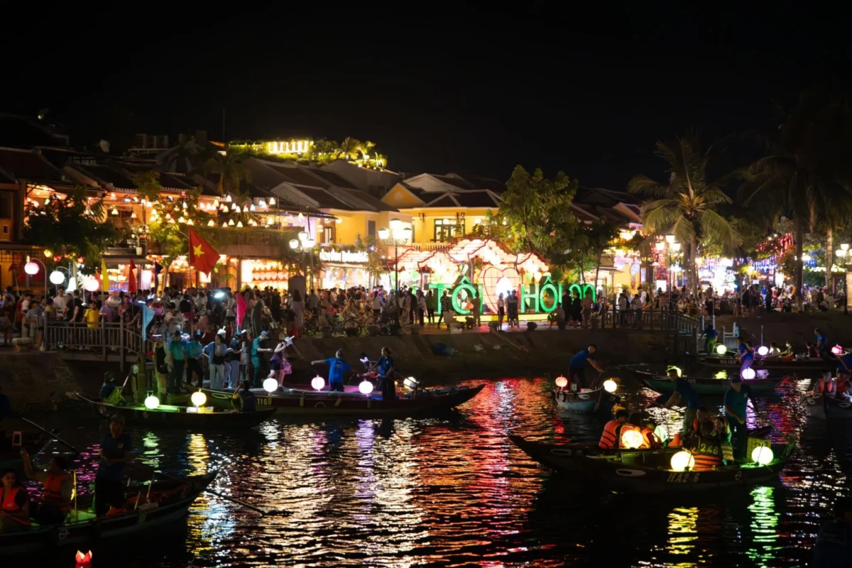 Hoi An lantern festival at night in Vietnam – a vibrant highlight in any Vietnam travel guide