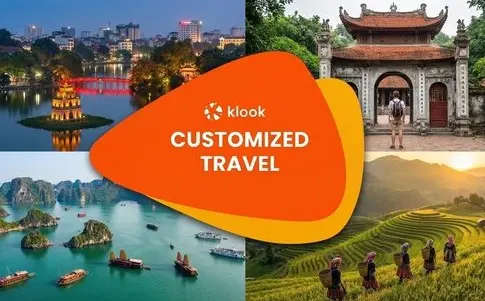 Four-panel collage of iconic Vietnam destinations promoting customized travel on the best Vietnam tour booking platforms, presented by startour.